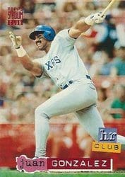 1994 Stadium Club Base Set Juan Gonzalez #261 card