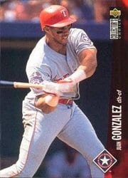 1996 Collector's Choice Base Set Juan Gonzalez #740 card