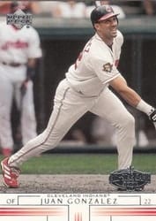 2002 Upper Deck Base Set Juan Gonzalez #110 card