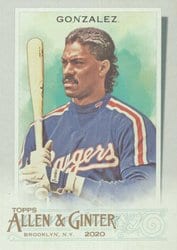 2020 Topps Allen & Ginter Base Set Juan Gonzalez #315 card
