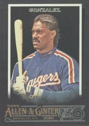 2020 Topps Allen & Ginter X Base Set Juan Gonzalez #315 card