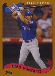 2020 Topps Archives Base Set Juan Gonzalez #206 card
