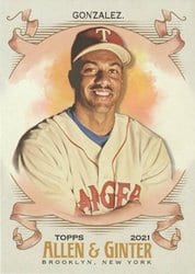 2021 Topps Allen & Ginter Base Set Juan Gonzalez #162 card