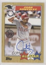 2022 Topps Update 1987 Topps Autographs Juan Gonzalez #87ASA-JG card
