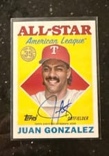 2023 Topps 1988 Topps Baseball All-Star Autographs Juan Gonzalez #88ASA-JG card