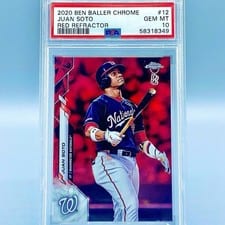 2020 Topps Chrome Juan Soto Red Refractor #12 card