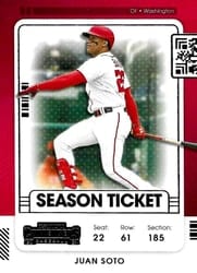 2021 Panini Contenders Base Set Juan Soto #72 card