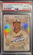 2021 Topps Allen & Ginter Chrome Autographs Juan Soto #AGA-JS card
