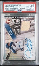 2025 Topps Pristine Popular Demand Autograph Relics Juan Soto #PPDAR-JS card