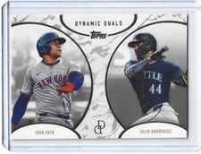2025 Topps Dynamic Duals Base Set Juan Soto / Julio Rodríguez #10 card