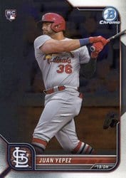 2022 Bowman Chrome Base Set Juan Yepez #26 card