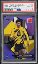2020 Topps Finest Bundesliga Jude Bellingham Purple Refractor #32 card