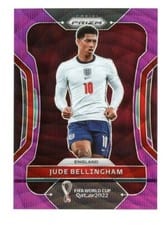 2022 Panini Prizm World Cup Jude Bellingham Purple Wave #90 card
