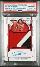 2023-24 Panini National Treasures Rookie Patch Autographs Julian Phillips #105 card