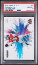 2025 Panini Prizm Black Color Blast Julian Sayin #15 card