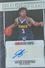 2023-24 Hoops Great SIGnificance Julian Strawther #GS-SWR card