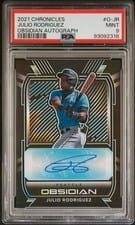 2021 Panini Chronicles Obsidian Autographs Julio Rodriguez #O-JR card
