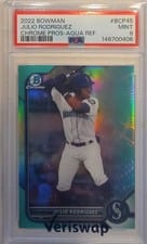 2022 Bowman Chrome Prospects Julio Rodriguez Aqua Refractor #BCP-45 card