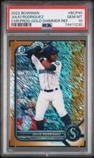 2022 Bowman Chrome Prospects Julio Rodriguez Gold Shimmer Refractor #BCP-45 card