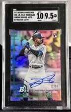 2022 Bowman Heritage Chrome Rookie Autographs Julio Rodriguez #CRA-JR card