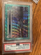 Julio Rodriguez 2022 Topps Chrome Rookie Autographs #RA-JRO Aqua Wave Refractor
