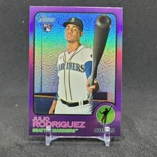 2022 Topps Heritage Julio Rodriguez Chrome Purple Refractor #700 card