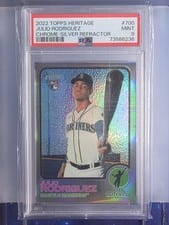 2022 Topps Heritage Julio Rodriguez Chrome Silver Refractor #700 card