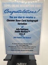 2025 Stadium Club Chrome Autographs Julio Rodríguez #SCCA-JR card