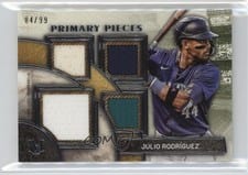 2025 Topps Museum Collection Single Player Primary Pieces Quad Relics Julio Rodríguez #SPPQ-JROD card