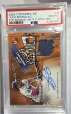 2025 Topps Pristine Popular Demand Autograph Relics Julio Rodríguez #PPDAR-JR card