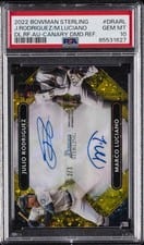 Julio Rodriguez / Marco Luciano 2022 Bowman Sterling Dual Refractor Autographs card