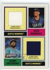 2025 Topps Heritage Dual Player MLB Collection Relics Julio Rodriguez / Randy Arozarena #DPMCR-RA card