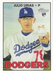2016 Topps Heritage Base Set Julio Urias #600c card