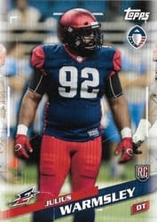 2019 Topps AAF Base Set Julius Warmsley #97 card