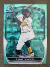 2023 Bowman Chrome Prospects Sapphire Junior Caminero Aqua #BCP-162 card