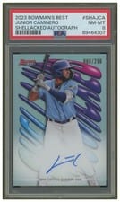 2023 Bowman's Best Shellacked Autographs Junior Caminero #SHA-JCA card