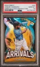 2024 Finest Arrivals Junior Caminero #A-8 card