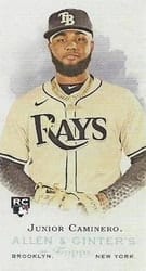2024 Topps Allen & Ginter Rookie Design Variations Mini Junior Caminero (Tampa Bay Rays) #RD-5 card