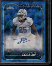 2024 Topps Chrome Sapphire Edition Rookies Autographs Sapphire Junior Colson #RA-JCO card