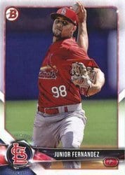 2018 Bowman Prospects Junior Fernandez #BP96 card