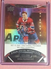2022-23 Upper Deck Black Diamond Exquisite Collection Moments Juraj Slafkovsky #ECM-JS card