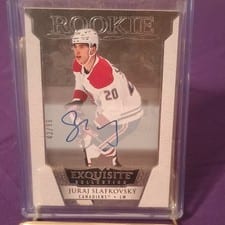 2022-23 Upper Deck Ice Exquisite Collection Rookie Signatures Juraj Slafkovsky #ERS-JS card