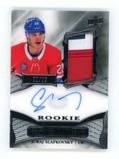 2022-23 Upper Deck Premier Acetate Rookie Autograph Patch Juraj Slafkovsky #AR-JS card