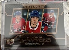 2022-23 Upper Deck Trilogy Rookie Triptychs Juraj Slafkovsky #RT-JS card