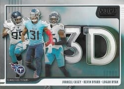 2020 Score 3D Jurrell Casey / Kevin Byard / Logan Ryan #3D-LKJ card