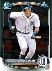 2025 Bowman Chrome Prospects Justice Bigbie #BCP-215 card