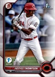 2022 Bowman 1st Edition Base Set Justice Thompson #BPPF-59 card
