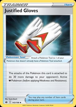 Chilling Reign Justified Gloves #143 card