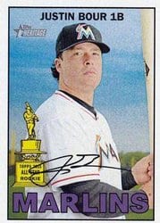 2016 Topps Heritage Base Set Justin Bour #42 card