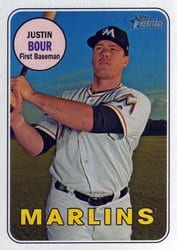 2018 Topps Heritage Base Set Justin Bour #113 card
